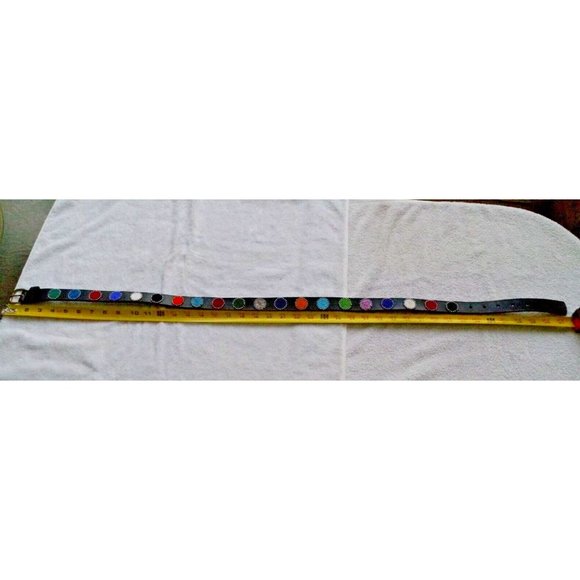 Belt Beaded Circles Handmade Masaai Maasai Masai leather Sz 35 (34\